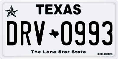 TX license plate DRV0993