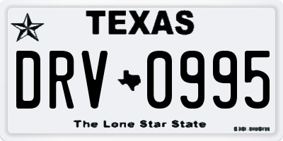TX license plate DRV0995