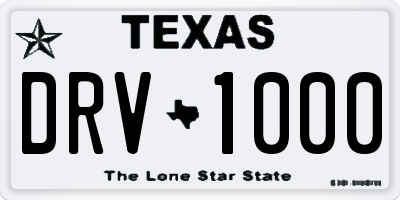 TX license plate DRV1000