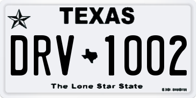 TX license plate DRV1002