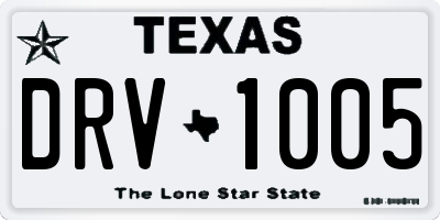 TX license plate DRV1005