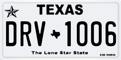TX license plate DRV1006