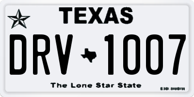 TX license plate DRV1007