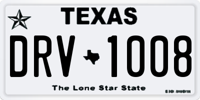 TX license plate DRV1008