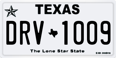 TX license plate DRV1009