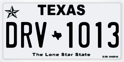 TX license plate DRV1013