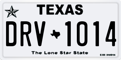 TX license plate DRV1014