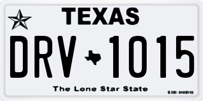 TX license plate DRV1015