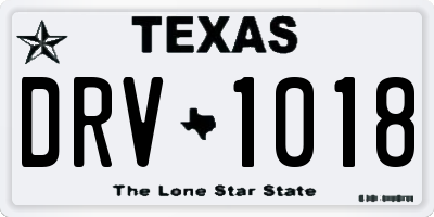 TX license plate DRV1018