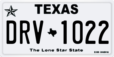 TX license plate DRV1022