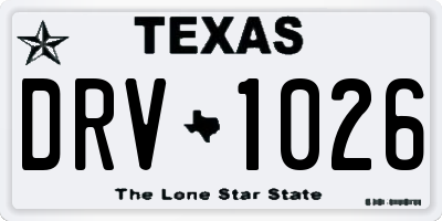 TX license plate DRV1026