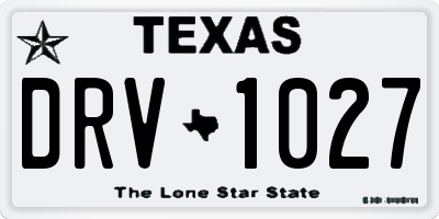 TX license plate DRV1027