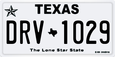 TX license plate DRV1029