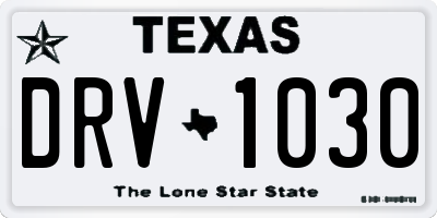 TX license plate DRV1030