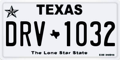 TX license plate DRV1032