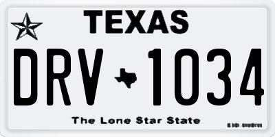 TX license plate DRV1034