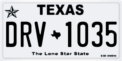 TX license plate DRV1035