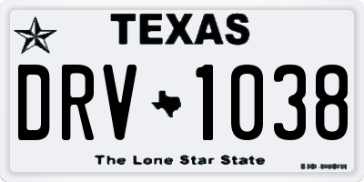 TX license plate DRV1038