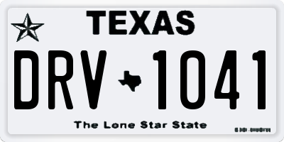 TX license plate DRV1041