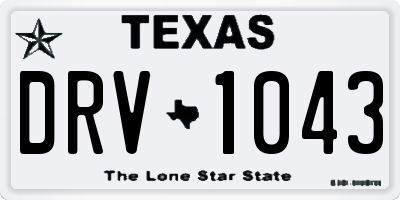 TX license plate DRV1043