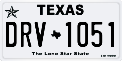 TX license plate DRV1051