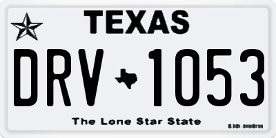 TX license plate DRV1053