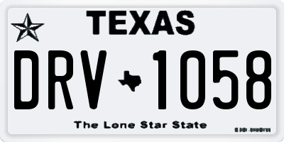 TX license plate DRV1058