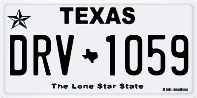 TX license plate DRV1059