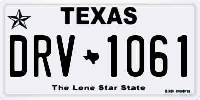 TX license plate DRV1061