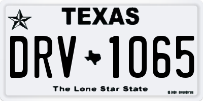 TX license plate DRV1065