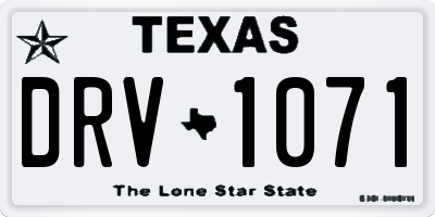 TX license plate DRV1071