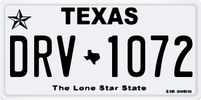 TX license plate DRV1072