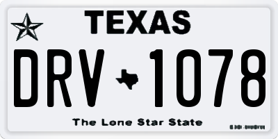 TX license plate DRV1078