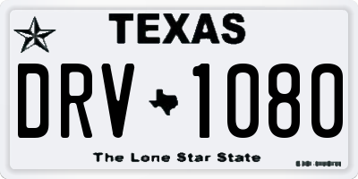 TX license plate DRV1080