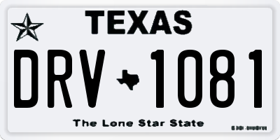 TX license plate DRV1081