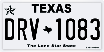 TX license plate DRV1083