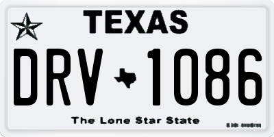 TX license plate DRV1086