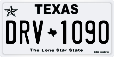 TX license plate DRV1090