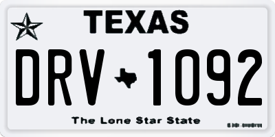 TX license plate DRV1092