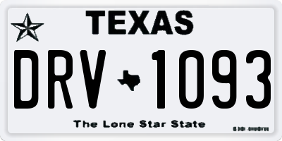 TX license plate DRV1093