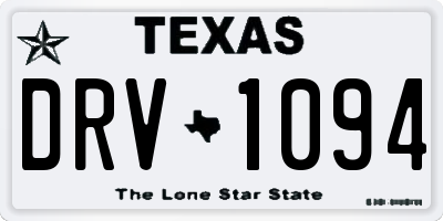 TX license plate DRV1094