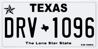 TX license plate DRV1096