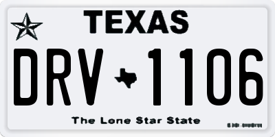 TX license plate DRV1106