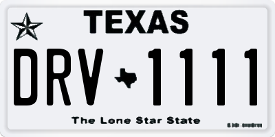 TX license plate DRV1111