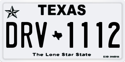 TX license plate DRV1112