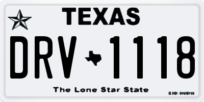 TX license plate DRV1118