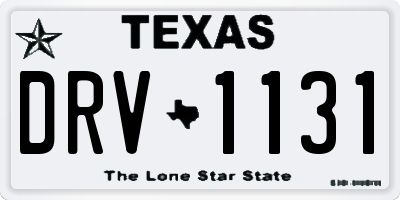 TX license plate DRV1131