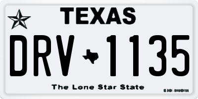 TX license plate DRV1135