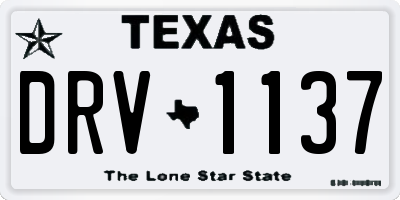 TX license plate DRV1137