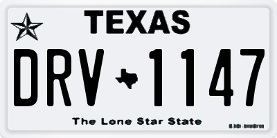 TX license plate DRV1147